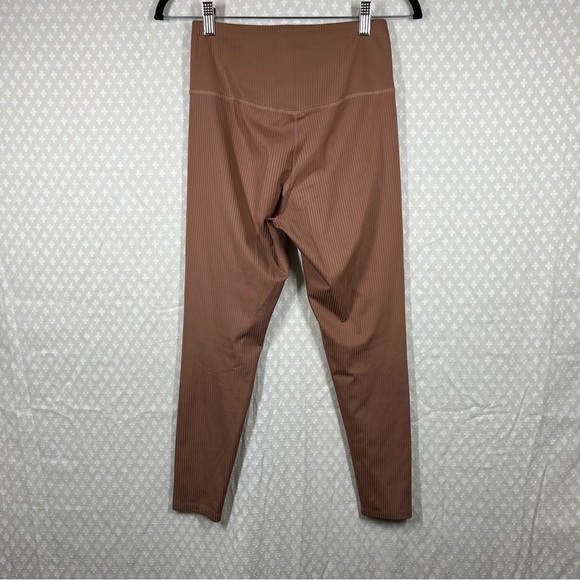 Girlfriend Collective Brown Rib Tech High Rise Leggings - Picture 2 of 3